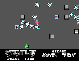 Gauntlet (DOS) screenshot: Level three (EGA)