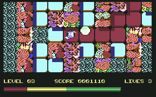 Maze Mania (Commodore 64) screenshot: "Organic computer" level