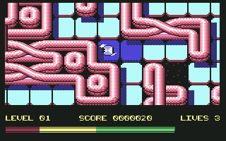Maze Mania (Commodore 64) screenshot: First level