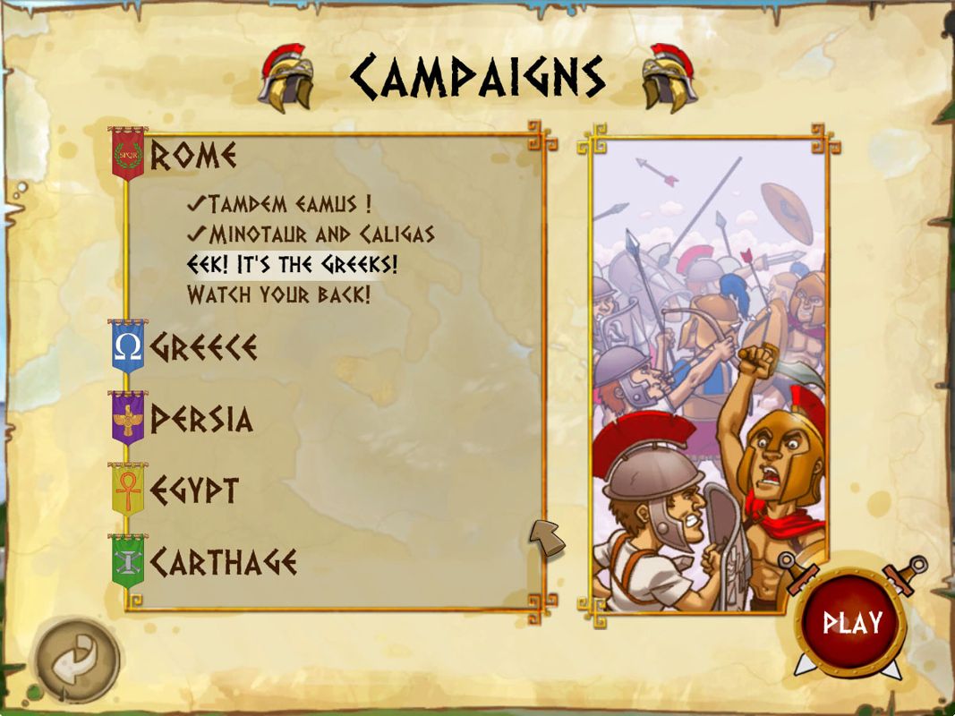 Tiny Token Empires (Windows) screenshot: Campaigns screen