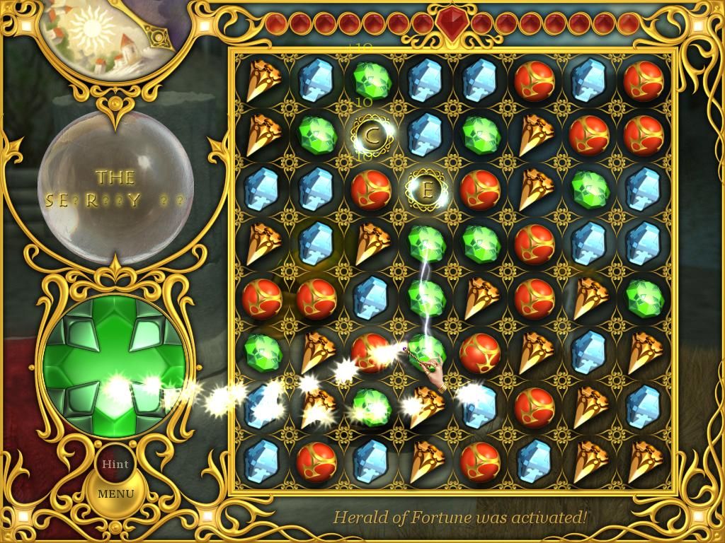 7 Artifacts (Windows) screenshot: I've activated the Herald of Fortune. It creates two random bonuses on the board.