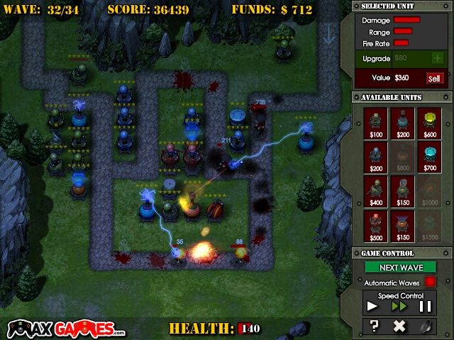 Screenshot of Frontline Defense: First Assault (Browser, 2009) - MobyGames