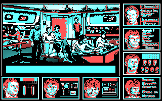 Star Trek: The Rebel Universe (DOS) screenshot: The Bridge (CGA).