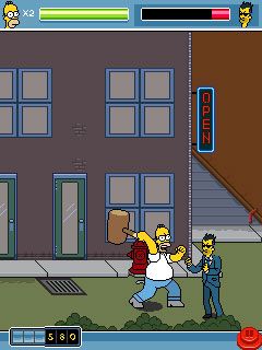 The Simpsons Arcade (J2ME) screenshot: Very powerful weapon