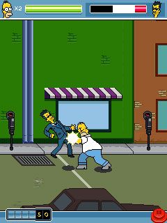 The Simpsons Arcade (J2ME) screenshot: Homer goes berserk