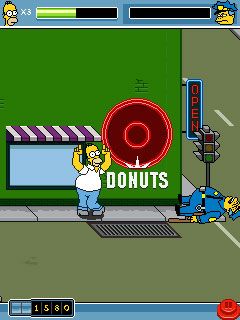 The Simpsons Arcade (J2ME) screenshot: Homer's victory dance