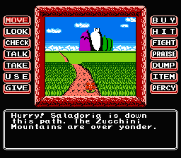 Princess Tomato in the Salad Kingdom (NES) screenshot: Starting the game