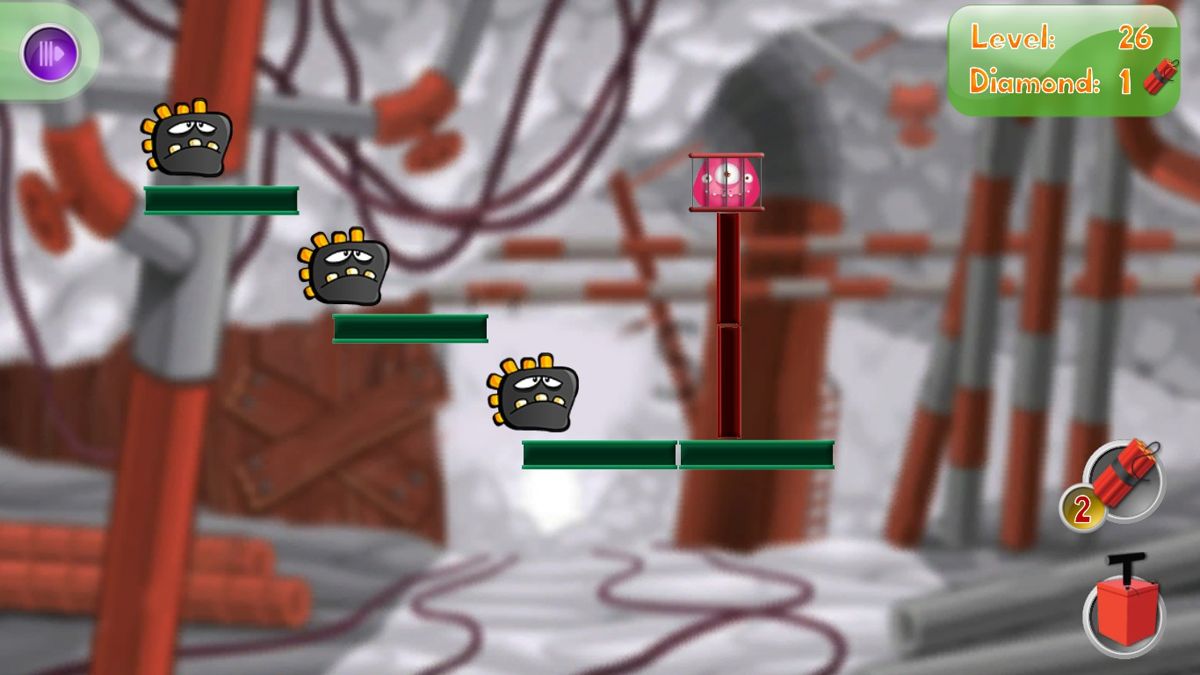 Beast Blaster (Windows) screenshot: The black things move after they have been touched.