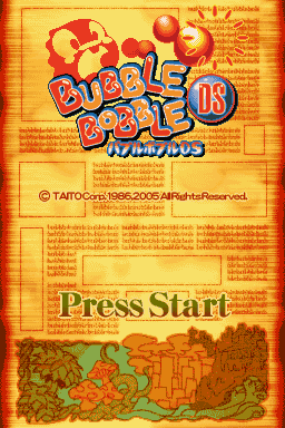 Bubble Bobble Revolution (Nintendo DS) screenshot: Bubble Bobble DS title screen