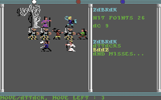 Champions of Krynn (Commodore 64) screenshot: Combat