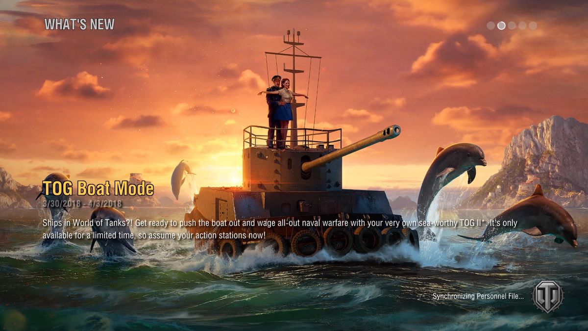 World of Tanks (PlayStation 4) screenshot: New Content (2018-03-30) - TOG boat mode announced in the news section