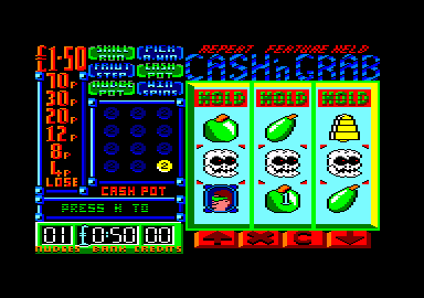 Arcade Fruit Machine (Amstrad CPC) screenshot: Game started