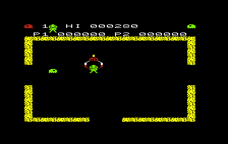 Tower of Evil (VIC-20) screenshot: Exiting a teleporter.