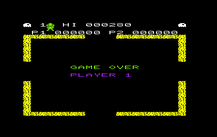 Tower of Evil (VIC-20) screenshot: Game over.