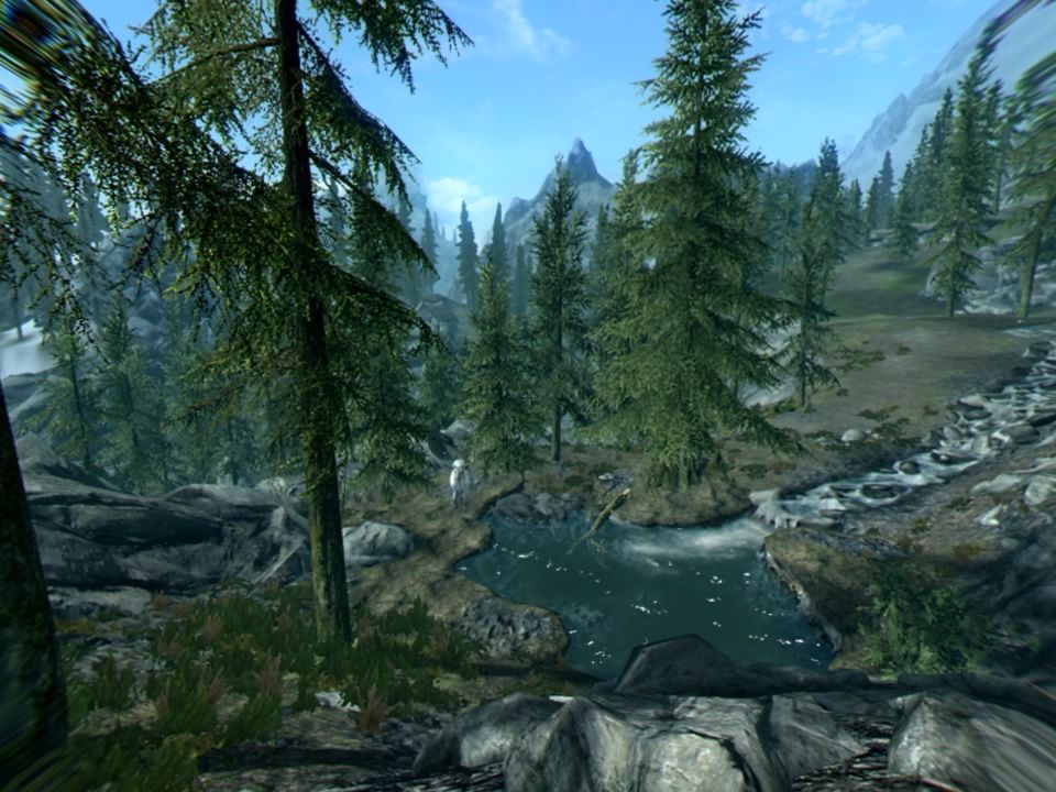 The Elder Scrolls V: Skyrim VR (PlayStation 4) screenshot: Skyrim VR - Heading downstream