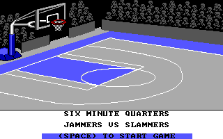 Fast Break (DOS) screenshot: Game Menu (Tandy 16 colors, 320x200)