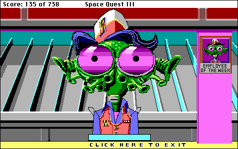 Space Quest III: The Pirates of Pestulon (Macintosh) screenshot: Employee of the Week