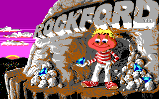 Rockford: The Arcade Game (DOS) screenshot: Title screen (Tandy)