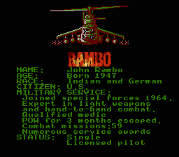 Screenshot of Rambo (NES, 1987) - MobyGames
