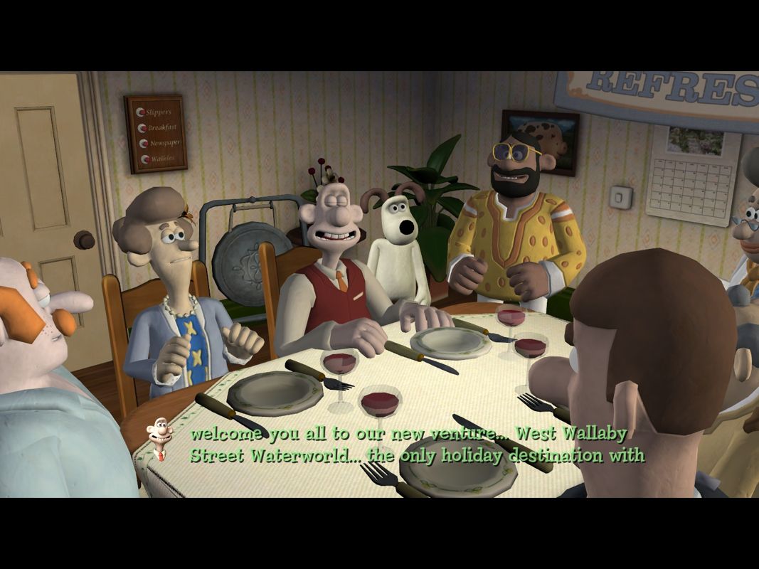 Wallace & Gromit in The Last Resort (Windows) screenshot: All visitors rallied for some food.