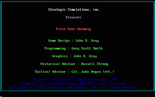 First Over Germany (DOS) screenshot: Title (EGA)
