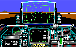 Falcon (DOS) screenshot: Ready for takeoff! (Tandy)