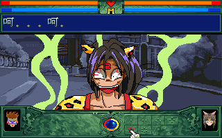 L-MAN (DOS) screenshot: Enemies make funny faces all the time