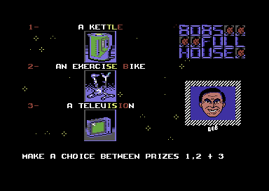 Bob's Full House (Commodore 64) screenshot: Press 1, 2 or 3.