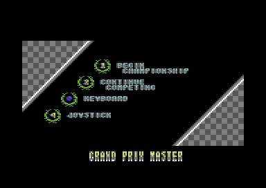 Grand Prix Master (Commodore 64) screenshot: Main menu