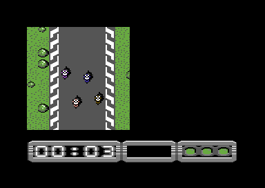 Grand Prix Master (Commodore 64) screenshot: And they're off!