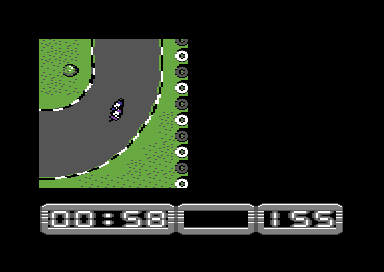 Grand Prix Master (Commodore 64) screenshot: It is a close race