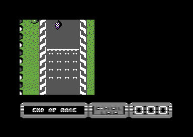 Grand Prix Master (Commodore 64) screenshot: At the finish line