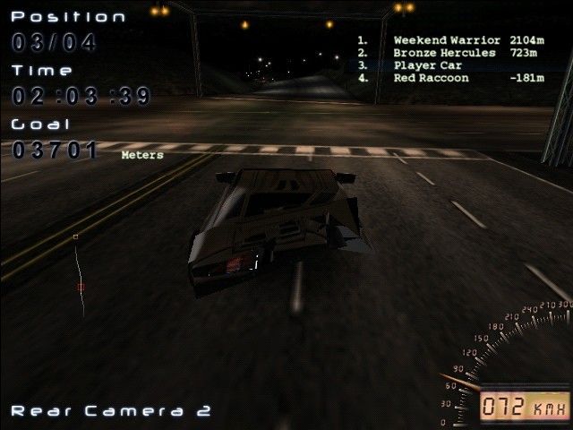 Midnight Racing (Windows) screenshot: Cars can be really damaged in this game.