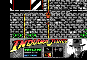 Indiana Jones and the Last Crusade: The Action Game (DOS) screenshot: Level 2 - Climbing up the walls of Castle Brunwald.