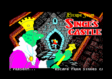 Dragon's Lair Part II: Escape from Singe's Castle (Amstrad CPC) screenshot: Title screen and credits