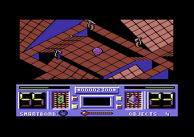 Battle Droidz (Commodore 64) screenshot: Blasting robots.