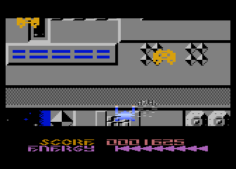 War Hawk (Atari 8-bit) screenshot: Blast them.