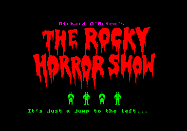 The Rocky Horror Show (Amstrad CPC) screenshot: "Let's do the Time Warp again!"