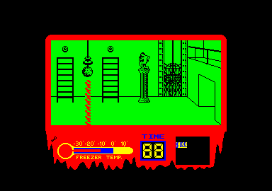 The Rocky Horror Show (Amstrad CPC) screenshot: I'm coming up in the elevator.