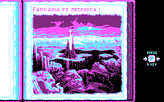 The Neverending Story II: The Arcade Game (DOS) screenshot: Before game over - Spanish (CGA)