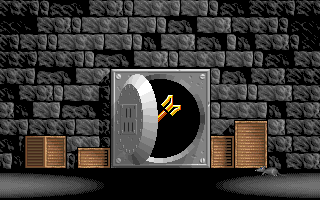 Spellbound! (DOS) screenshot: Intro: the wand is hidden in the safe
