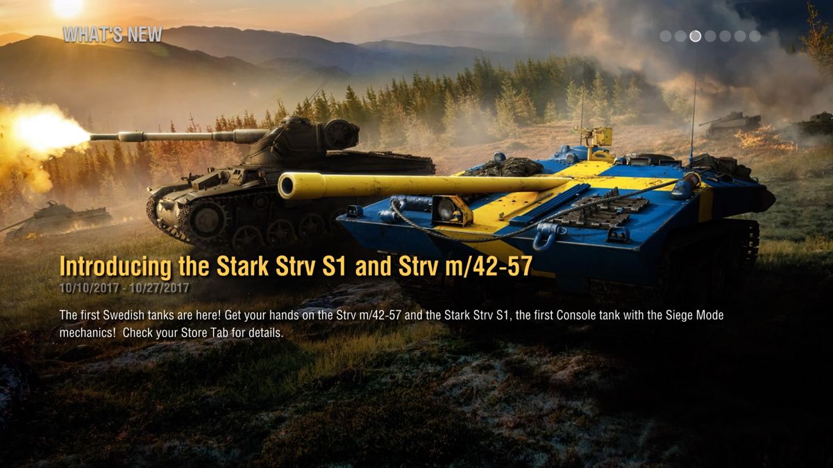 World of Tanks: Stark Strv S1 Ultimate (PlayStation 4) screenshot: Strv S1 Swedish premium tank introduced