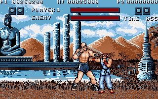 Street Fighter (Amiga) screenshot: Ryu vs Sagat (Thailand)