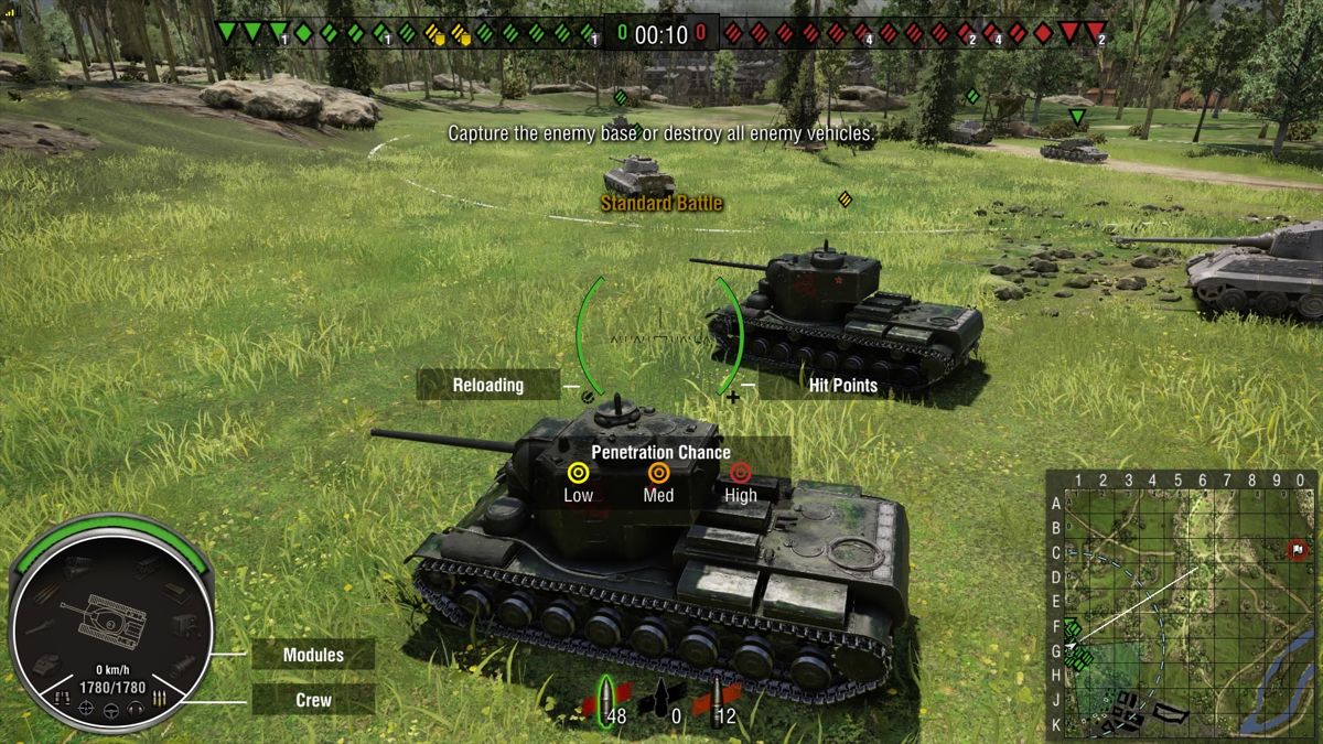 World of Tanks: Monster Mega Bundle (PlayStation 4) screenshot: Starting a match with a two-man platoon of Gorynych monster tanks