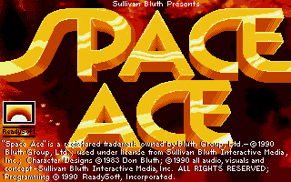 Space Ace (DOS) screenshot: Title screen (VGA)
