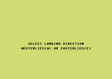Heathrow International Air Traffic Control (Commodore 64) screenshot: East or West?