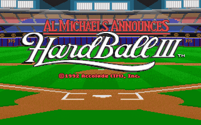HardBall III (DOS) screenshot: Title screen (MCGA/VGA)