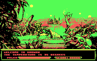 Metal Mutant (DOS) screenshot: First Game Screen (CGA)