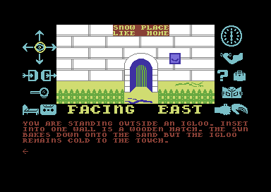 Zzzz (Commodore 64) screenshot: Outside an igloo.