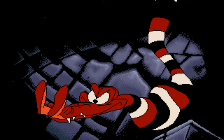 Dragon's Lair II: Time Warp (DOS) screenshot: Snake fodder!
